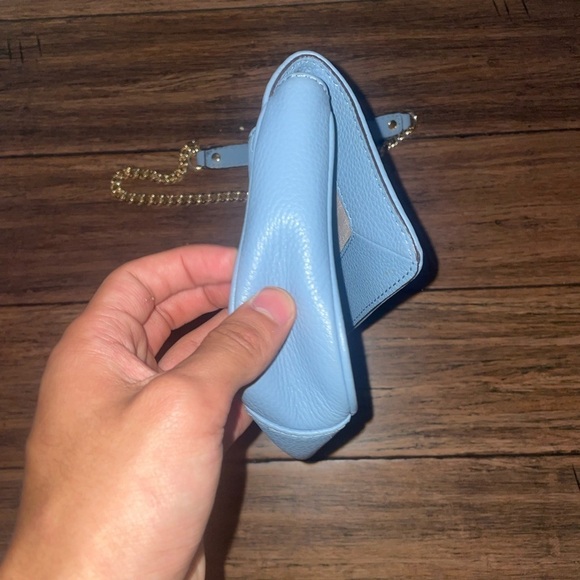 Blue Michael Kors purse blue shoulder bag leather bag fall bag gold chain bag - Picture 7 of 15